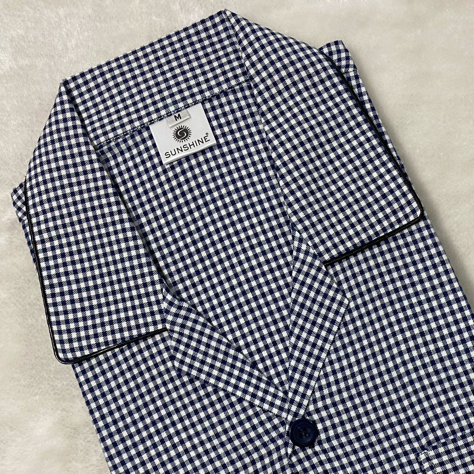 Black White Gingham Check 100% Cotton Night Suit – MCN-40