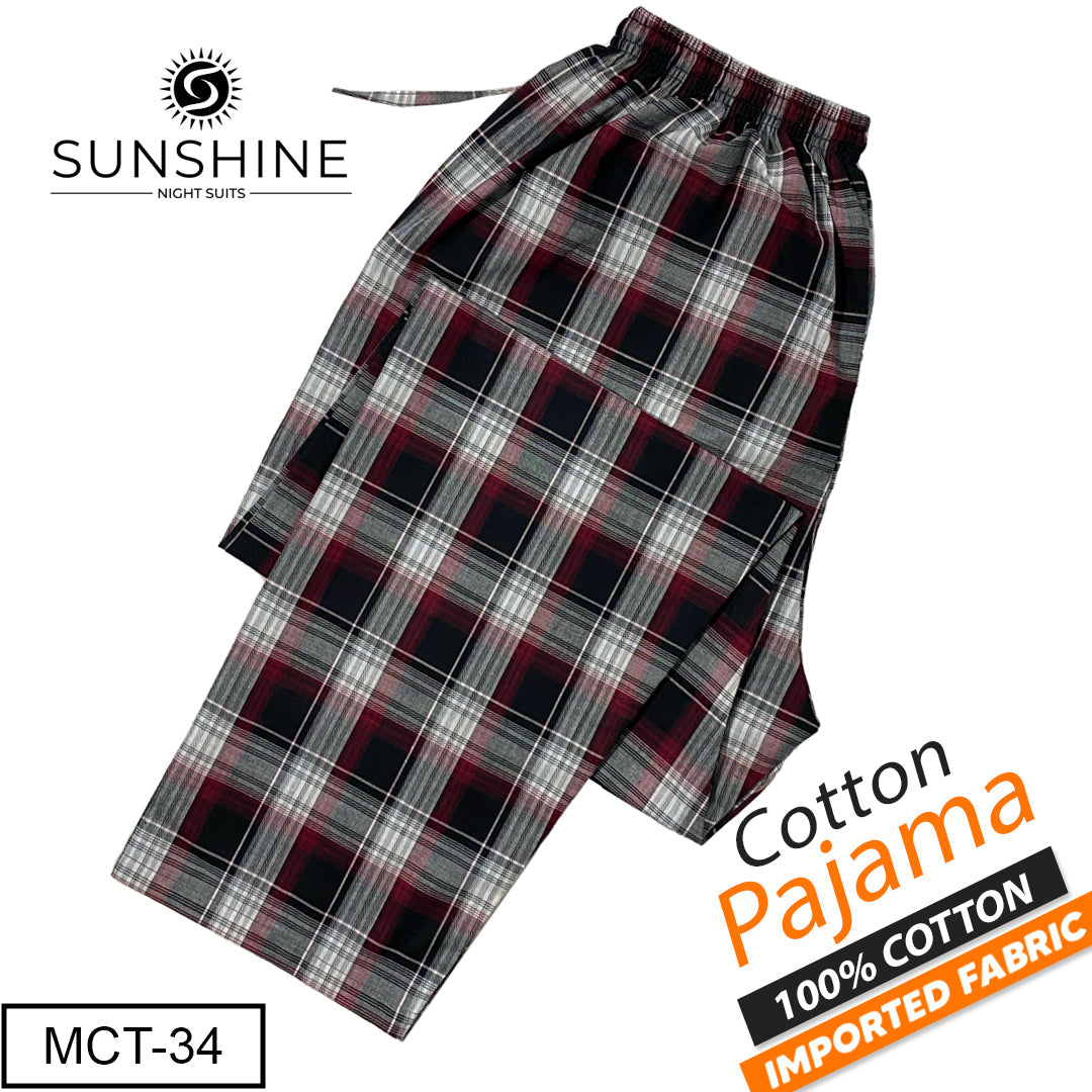 Blackish Check 100% Cotton Trousers MCT-34