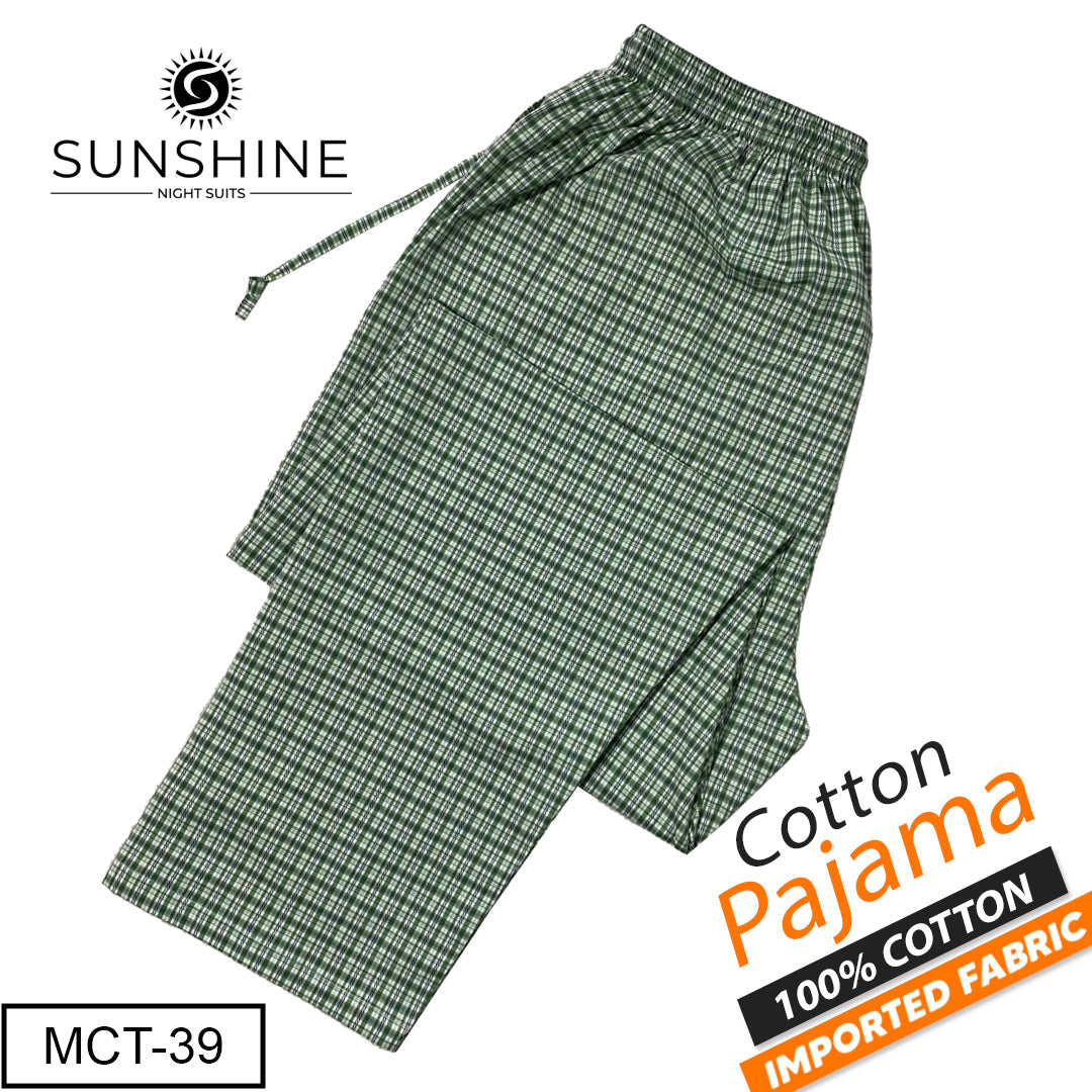 Light Olive Check 100% Cotton Trousers MCT-39