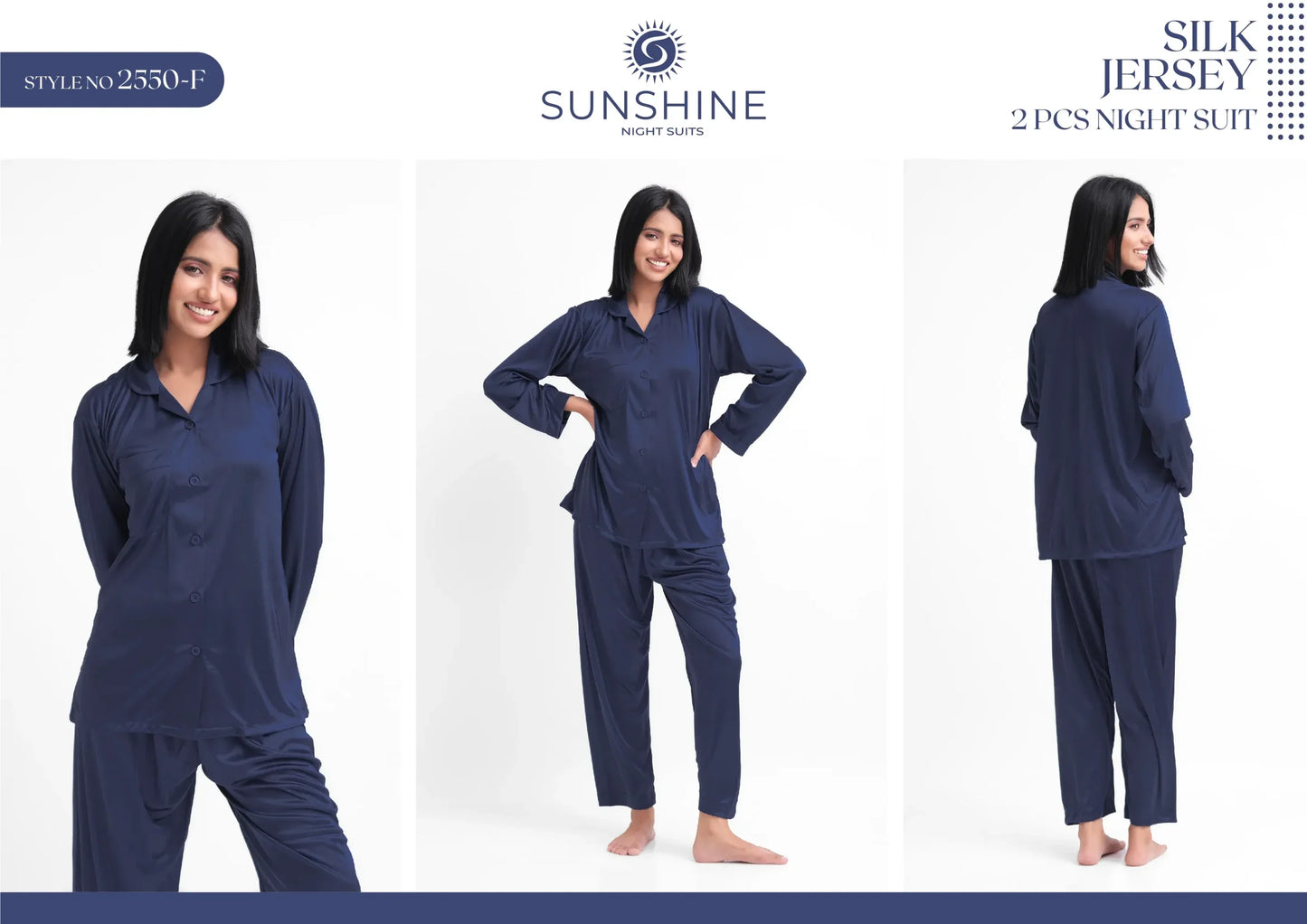 N-Blue Silk Jersey Pajamas 2550-F