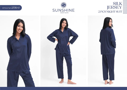 N-Blue Silk Jersey Pajamas 2550-F