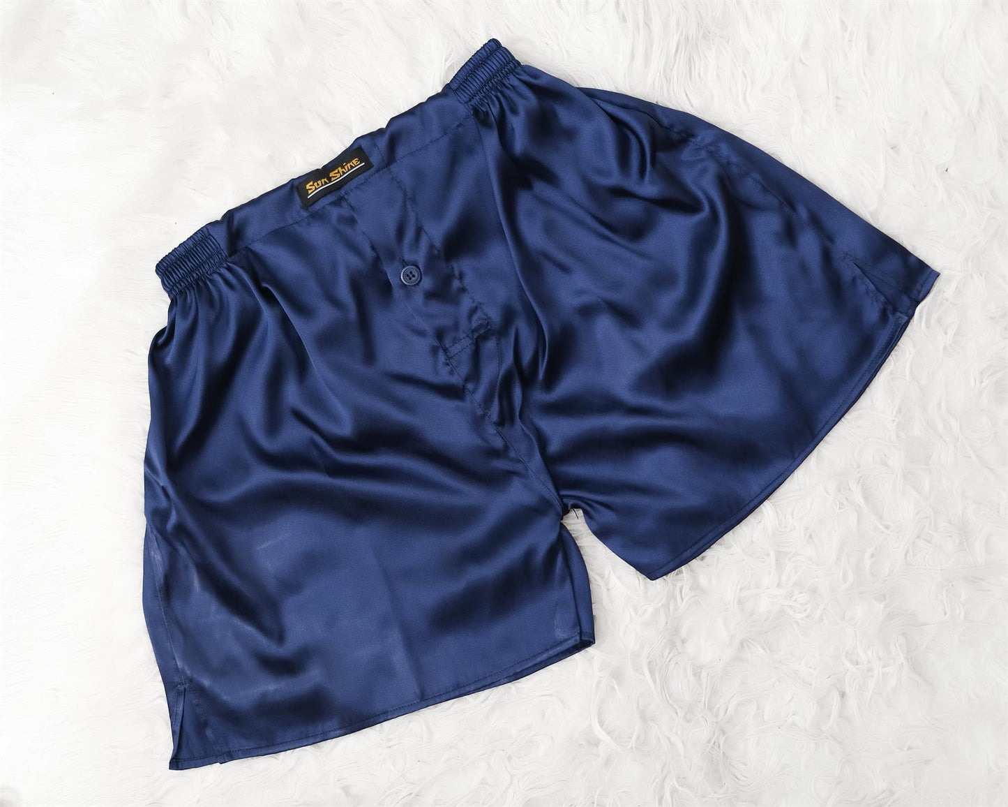 Silk Boxer Shorts Navy Blue