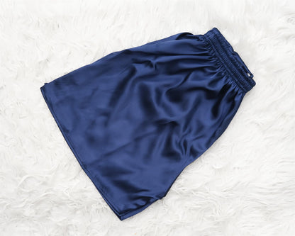 Silk Boxer Shorts Navy Blue