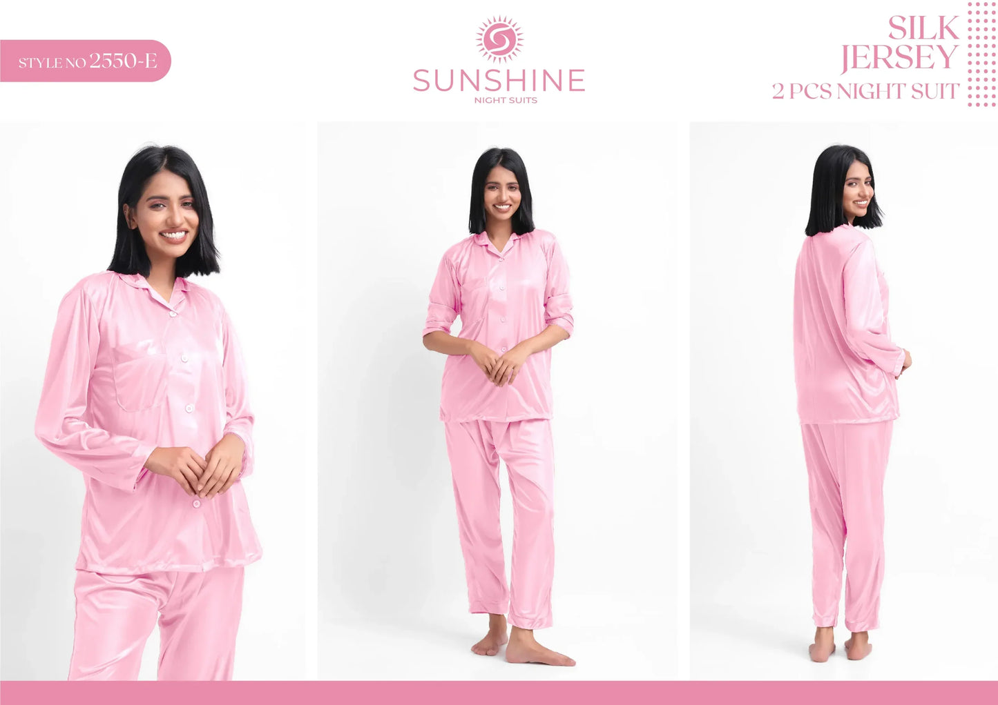 Pink Silk Jersey Pajamas 2550-E