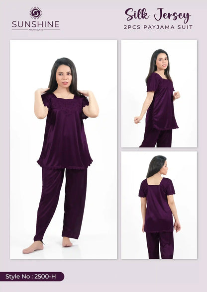 Purple Silk Jersey Pajama 2500-H