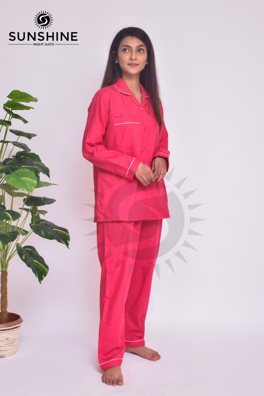 Raspberry Plain Night Dress for Ladies