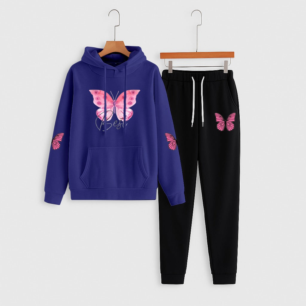 Butterfly Print Hoodie & Jogger Set | Women’s Casual Co-ord Outfit