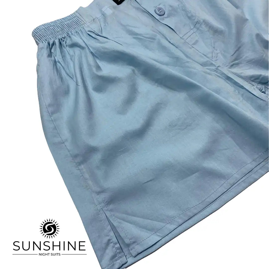 Sky Blue Cotton Boxer Shorts