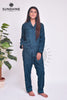 Teal Plain Night Dress for Ladies