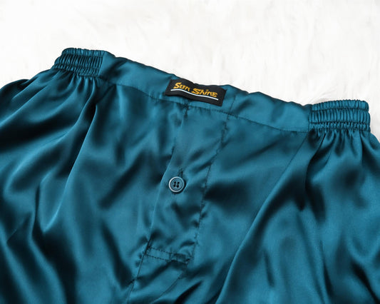 Silk Boxer Shorts Teal