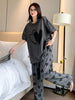 Charcoal Grey Hearts Printed Shirt With Hearts Printed Trouser (FA-489)