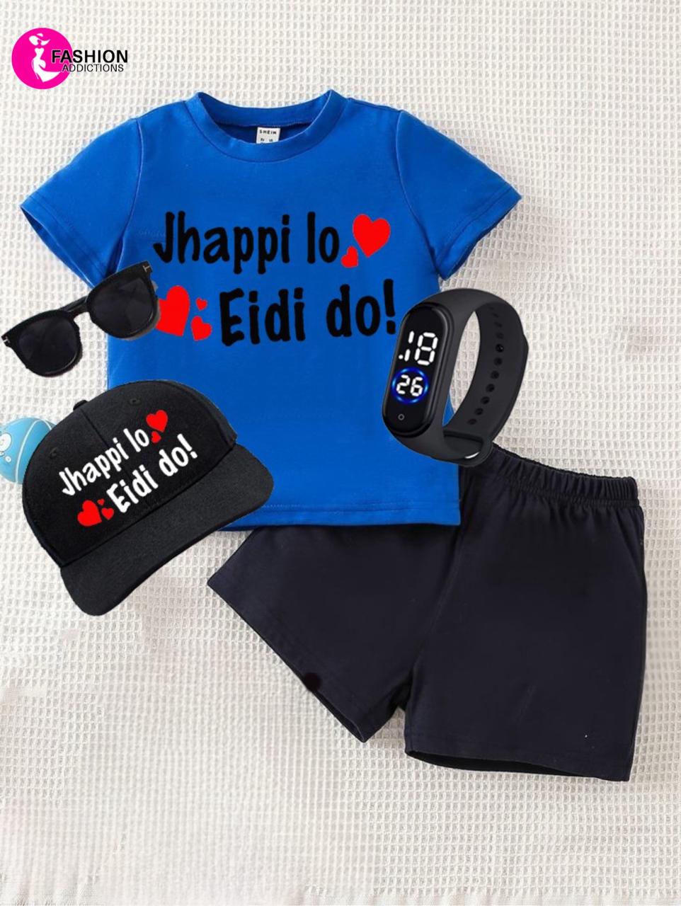 Shirt Short Glasses Watch & Cap /Jhappi lo Eidi do