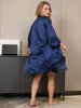 Blue Silk 2pcs Camisole & Gown Set