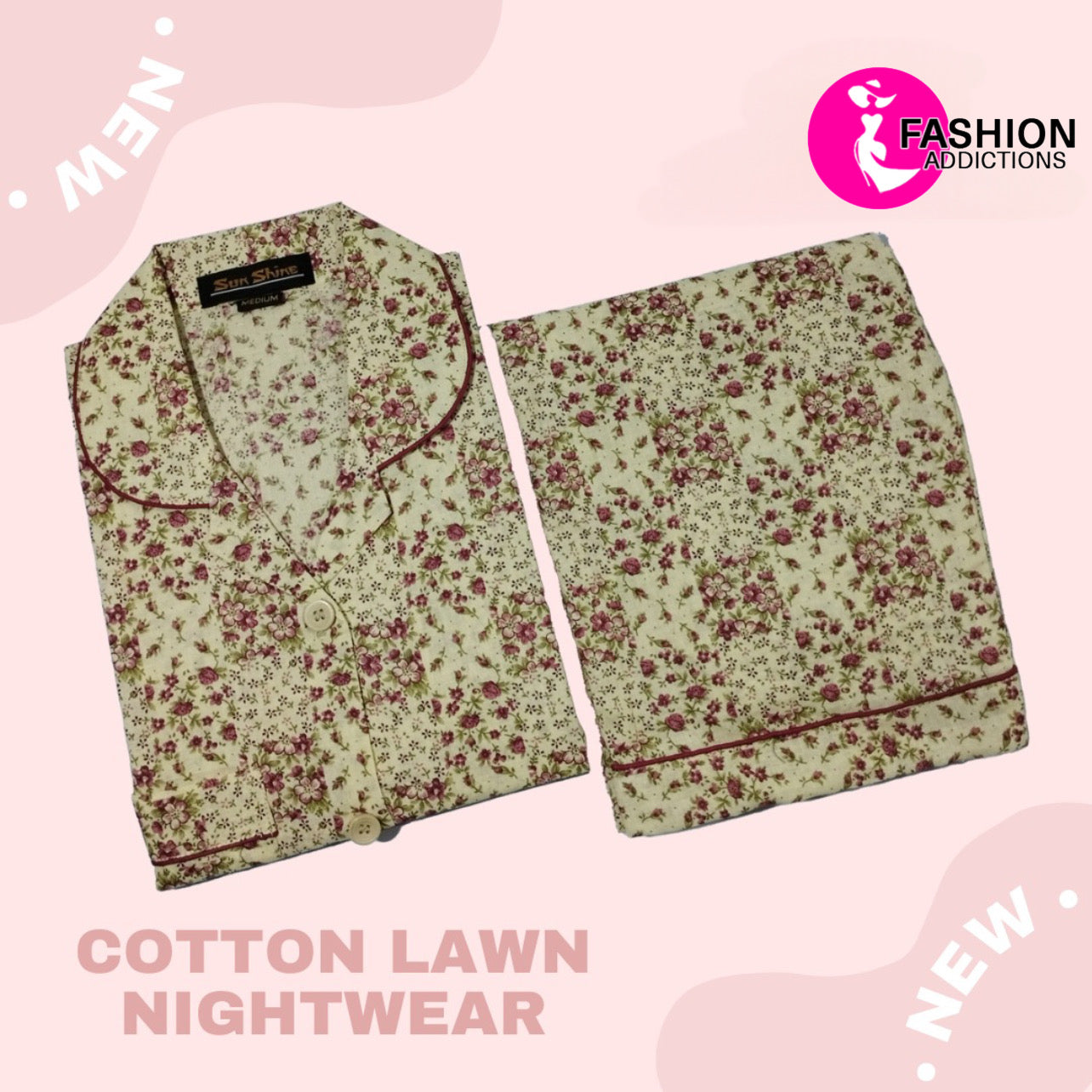 Lawn Nightdress Light Yellow