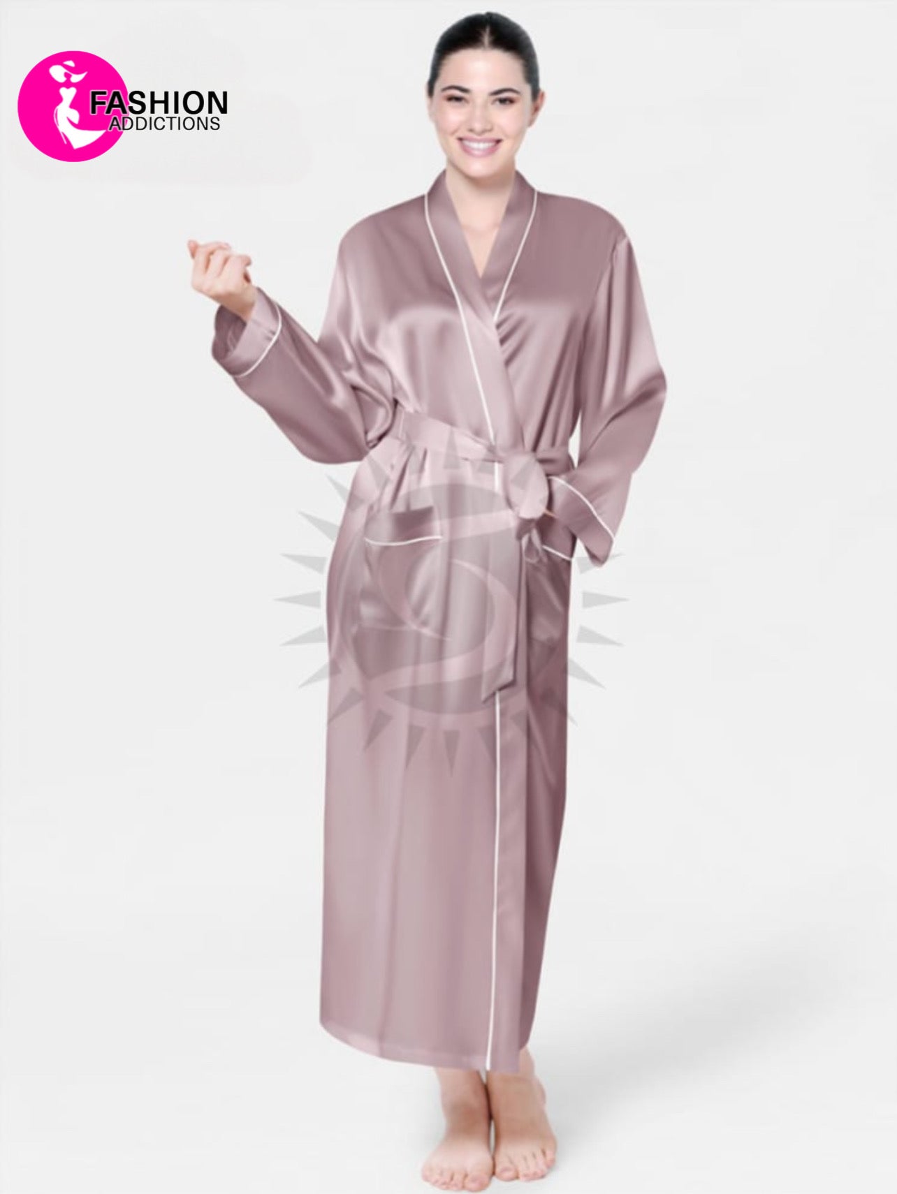 Long Mulberry Silk Robe Thistle