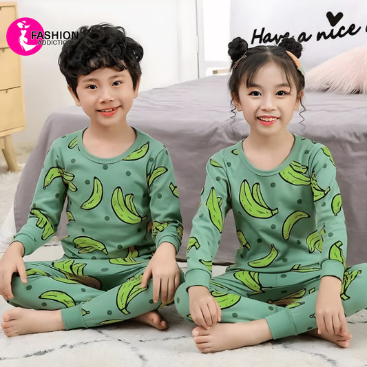 Kids Cotton Jersey Nightwear | Green Banana