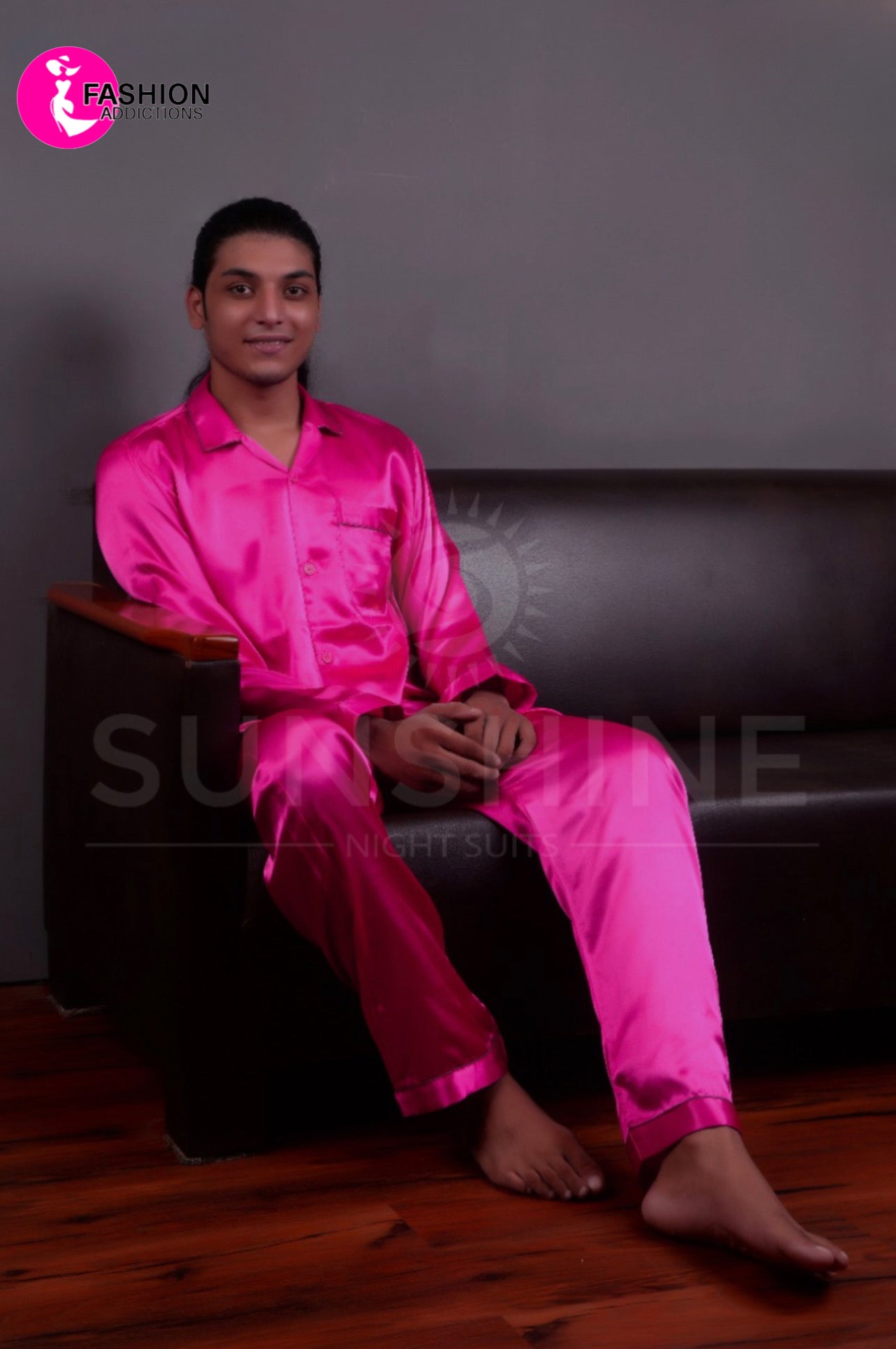 Silk Nightwear For Men | Shocking Pink