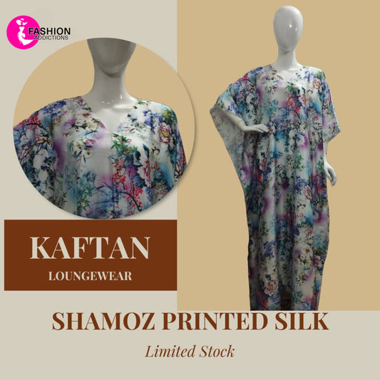 Silk Kaftan Loungewear Multi Floral