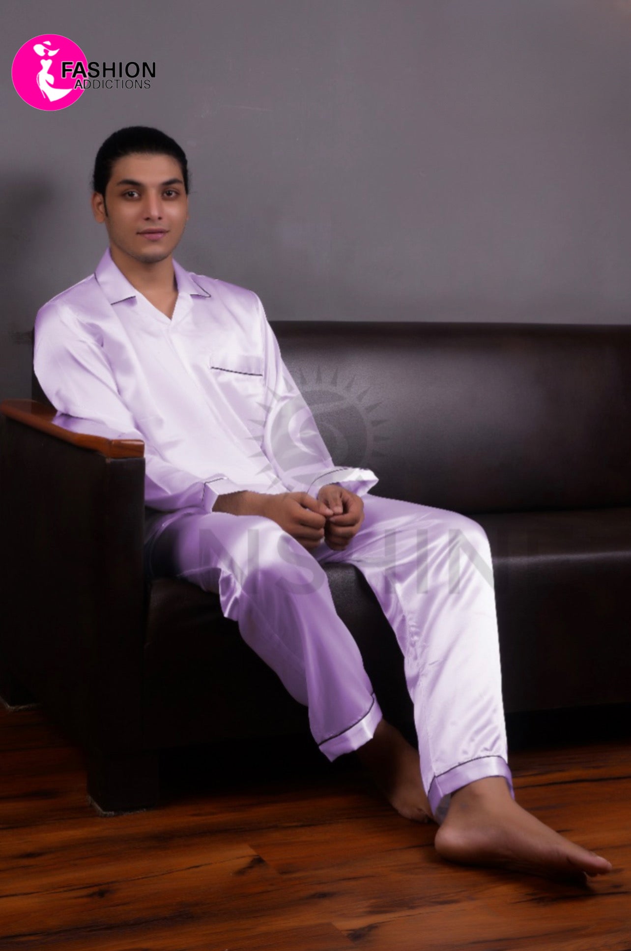 Silk Nightwear For Men | Light Purple