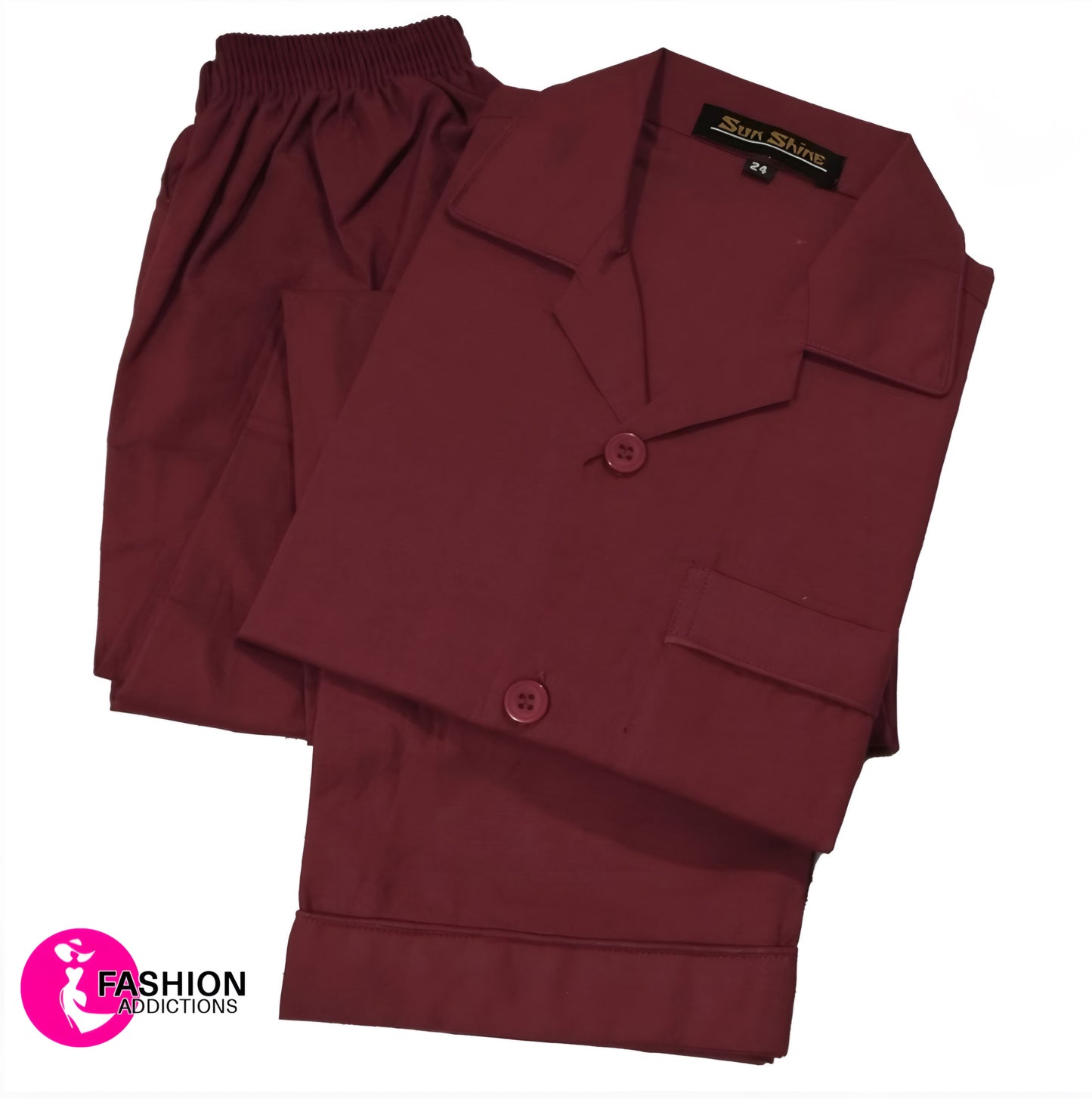 Men Cotton Nightwear | Maroon