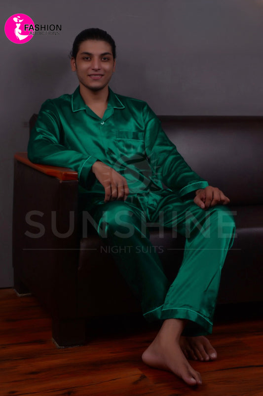 Silk Nightwear For Men | Sea Green