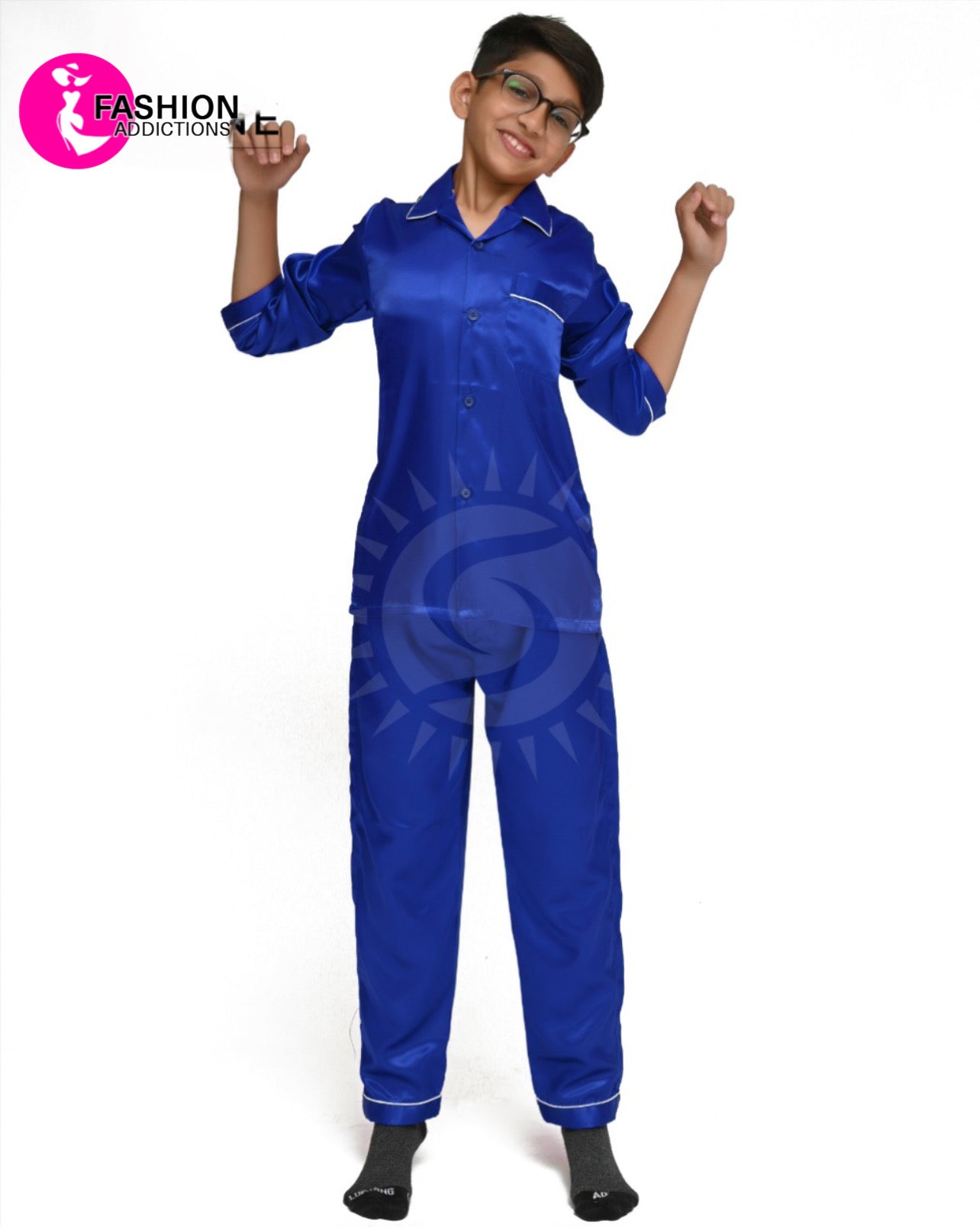 Silk Pajamas Set For Boys | Royal Blue