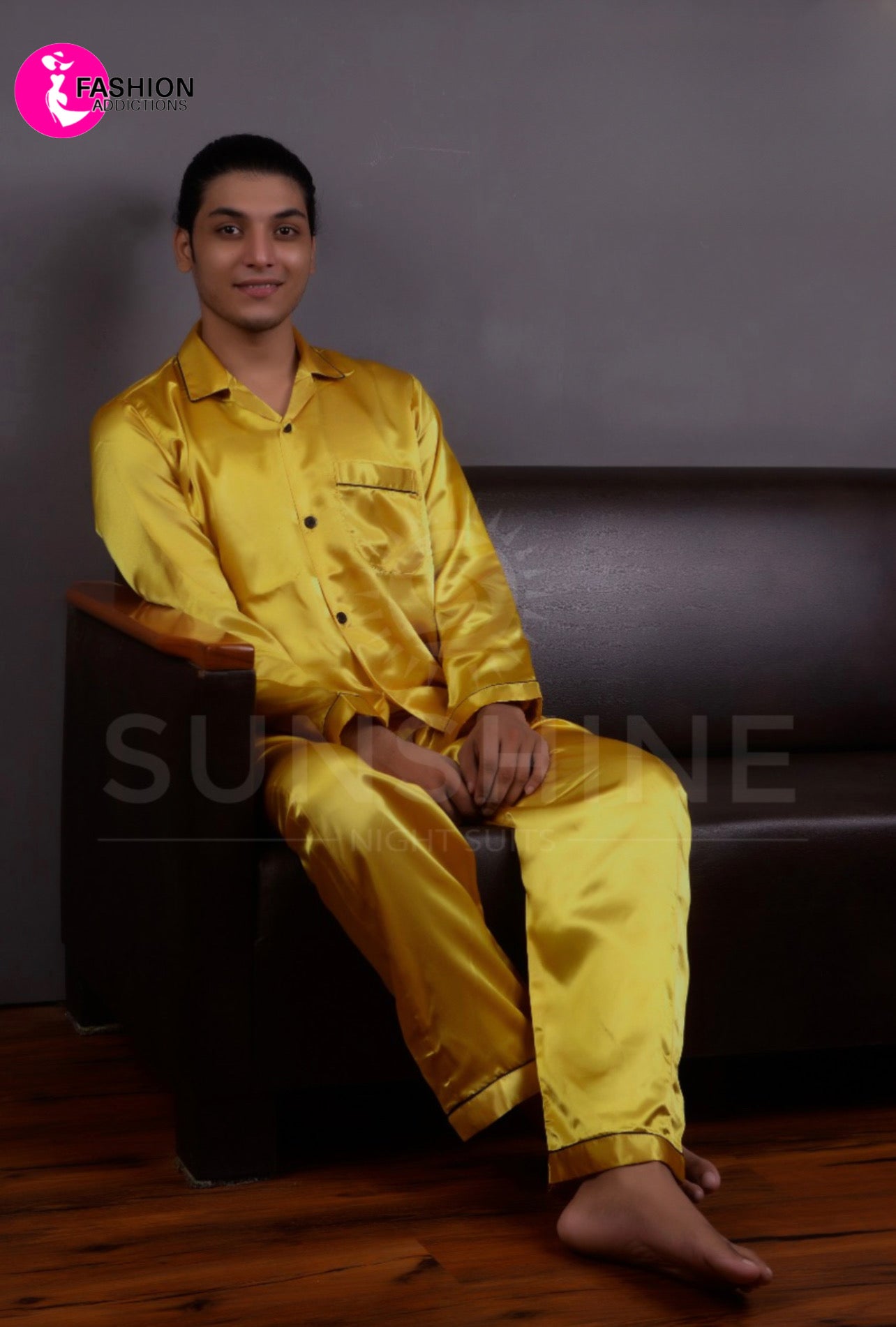 Silk Nightwear For Men | Golden