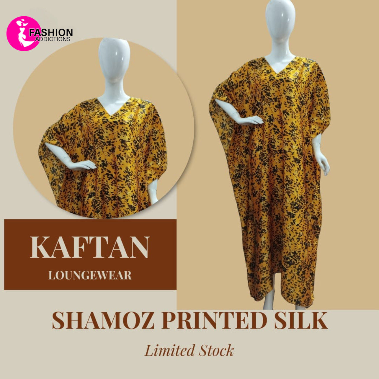 Silk Kaftan Loungewear Golden