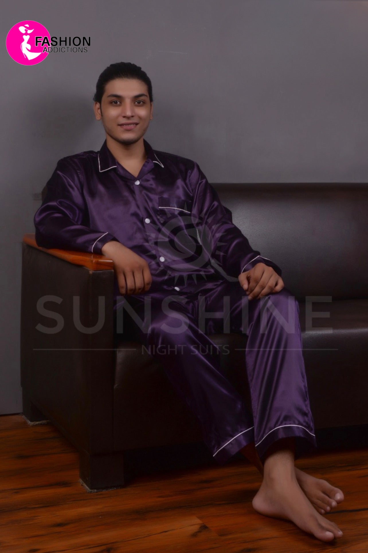 Silk Nightwear For Men | Purple