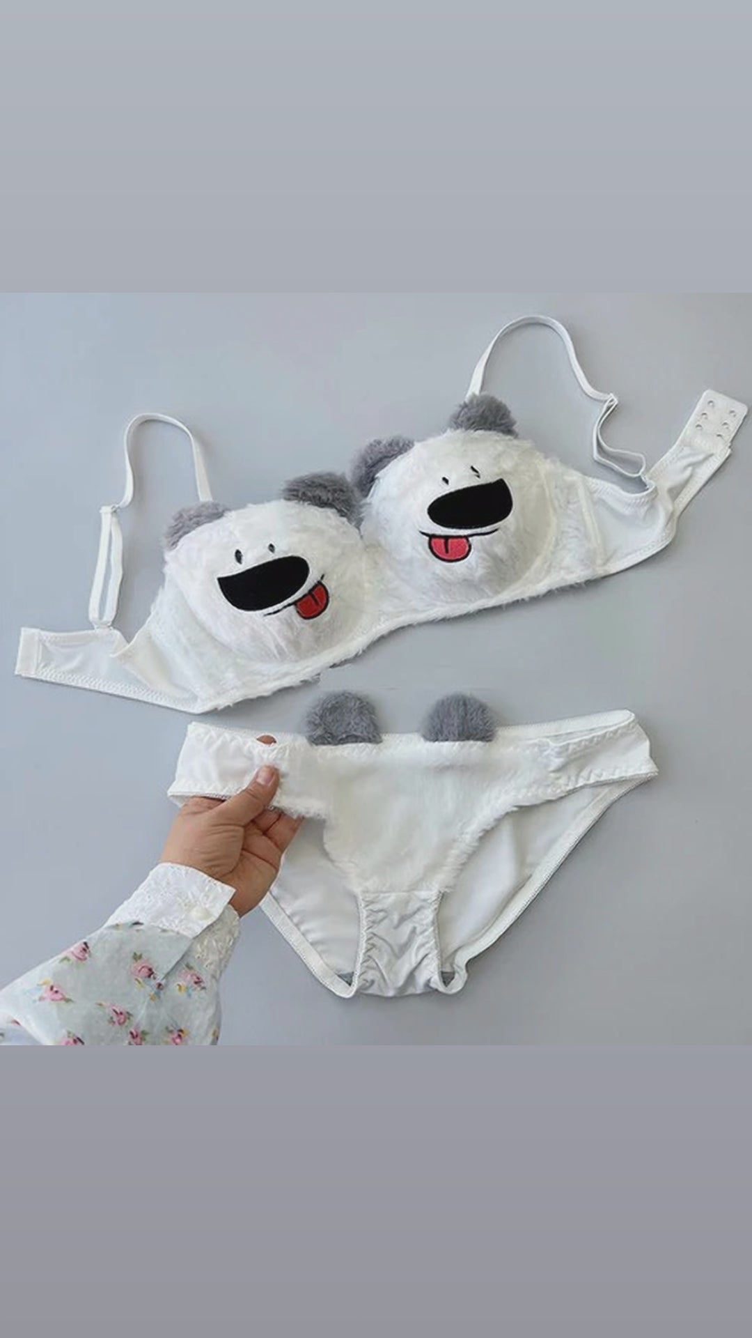 White Bear Bra Panty Set