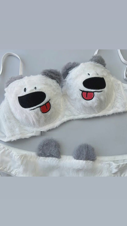 White Bear Bra Panty Set