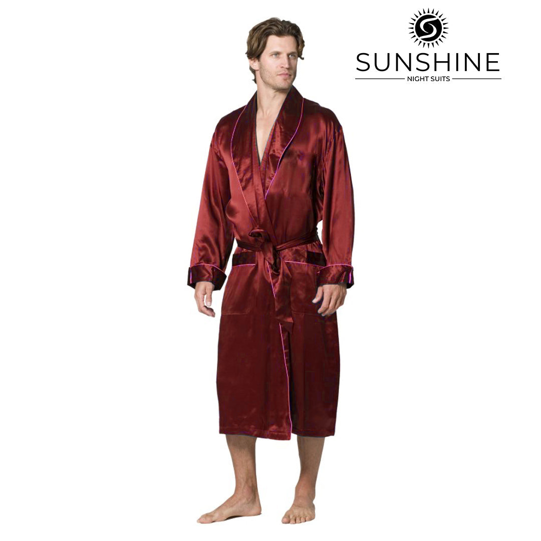 Maroon Silk Gown for Men MSG-05