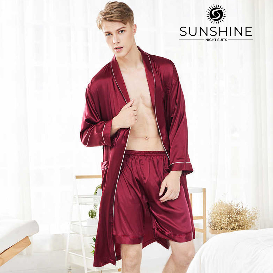 Maroon Silk Gown for Men MSG-05